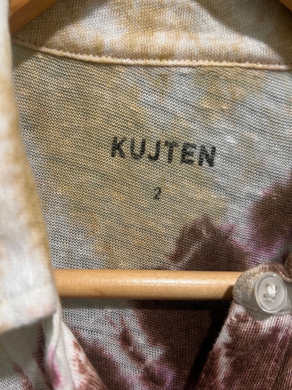 KUJTEN / Linen Long Dress / Tie dye print - Picture 2 of 2